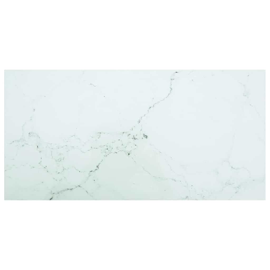 vidaXL Stolová doska biela 100x50cm 6mm tvrdené sklo mramorový dizajn