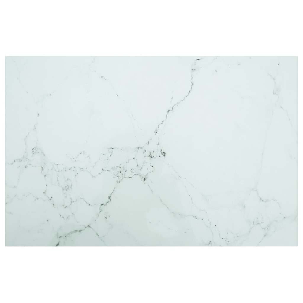 vidaXL Stolová doska biela 100x62cm 8mm tvrdené sklo mramorový dizajn