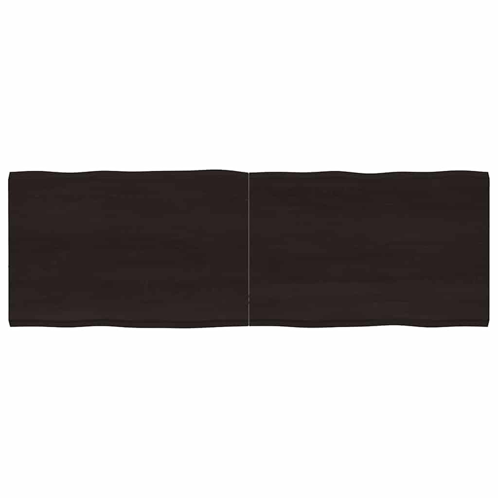 vidaXL Stolová doska tmavohnedá 180x60x(2-4)cm ošetrený masív hrany