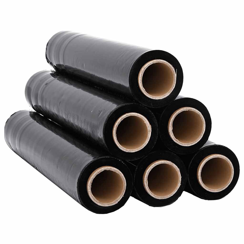 vidaXL Stretch Film 6 ks Čierna 23 μm 50 cm x 300 m