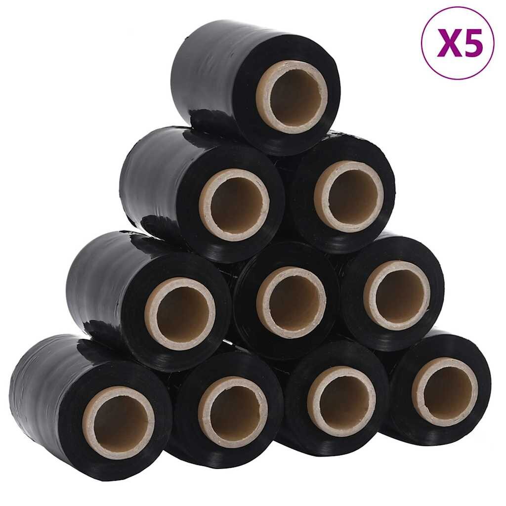 vidaXL stretch fólie 50 ks Čierna 23 µm 10 cm x 150 m
