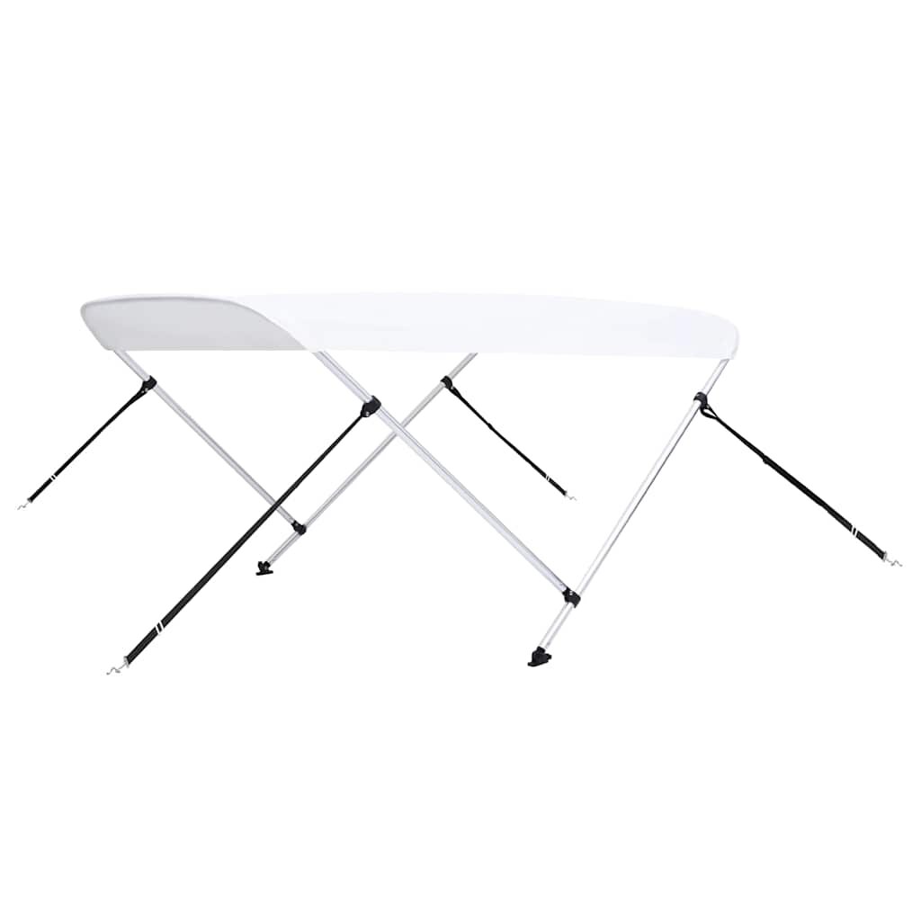 vidaXL Strieška Bimini s 2 oblúkmi biela 180x150x110 cm