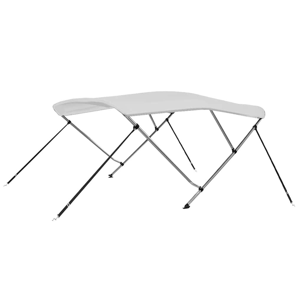 vidaXL Strieška Bimini s 3 oblúkmi biela 183x180x137 cm