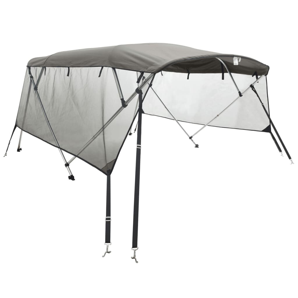 vidaXL Strieška Bimini so 4 oblúkmi a stenami 243x(170-182)x137 cm