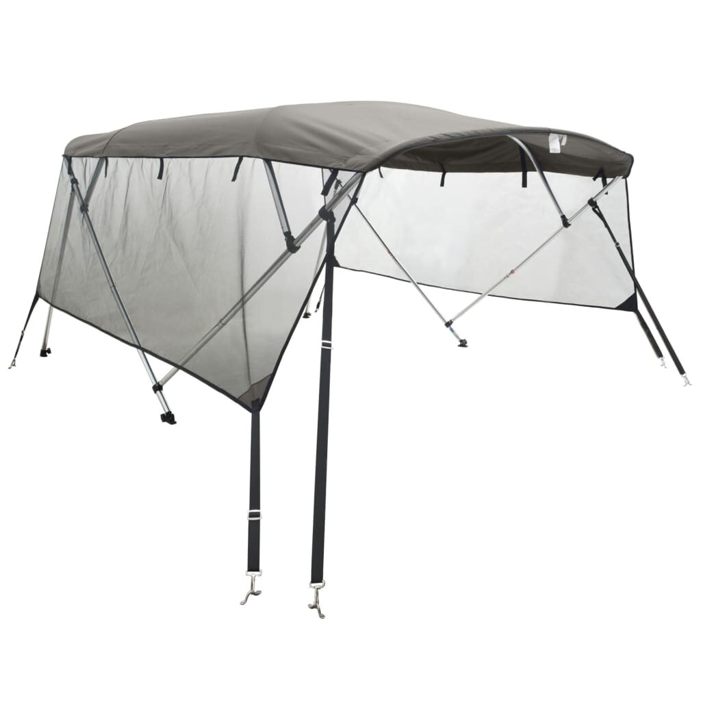 vidaXL Strieška Bimini so 4 oblúkmi a stenami 243x(185-198)x137 cm