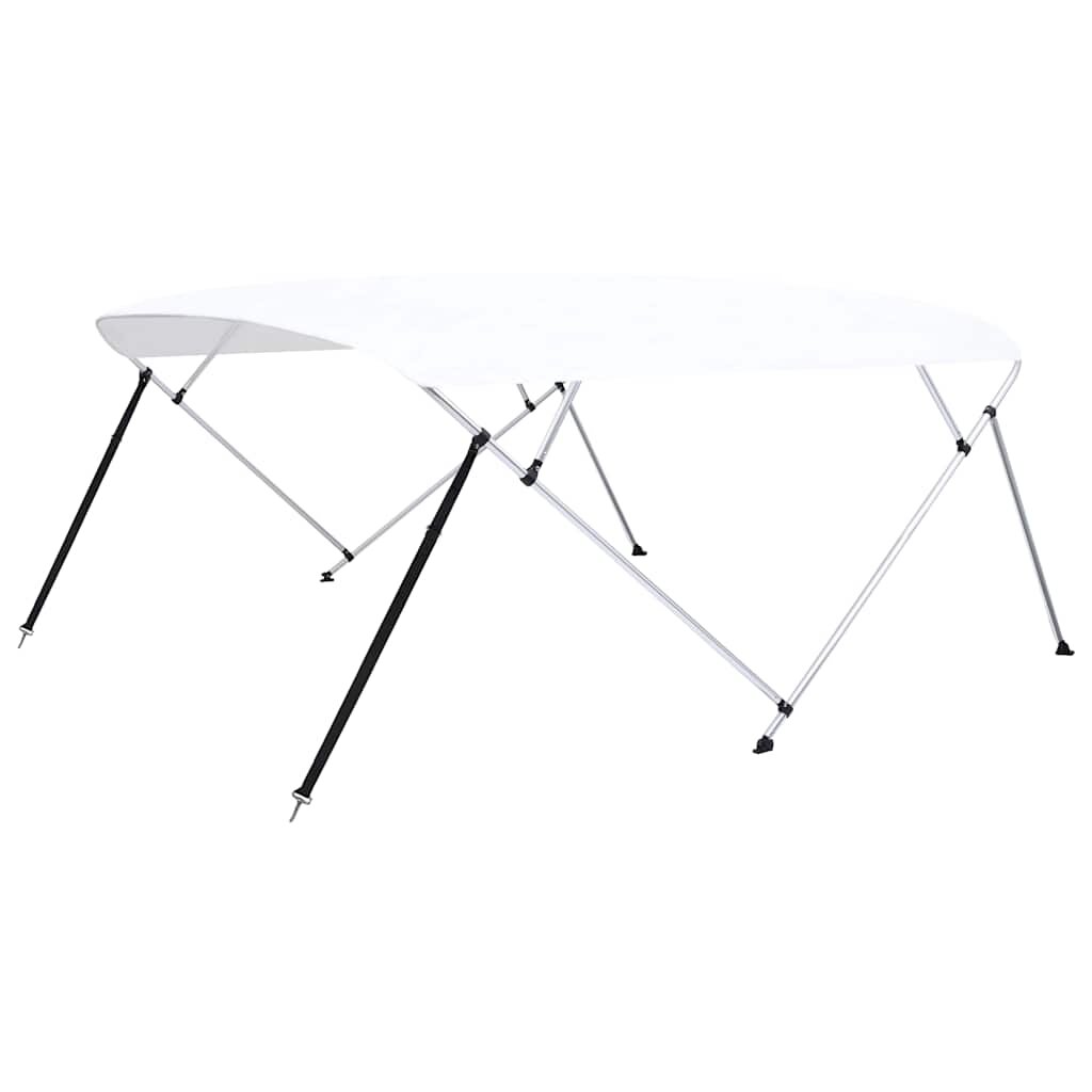 vidaXL Strieška Bimini so 4 oblúkmi biela 243x(230-244)x137 cm