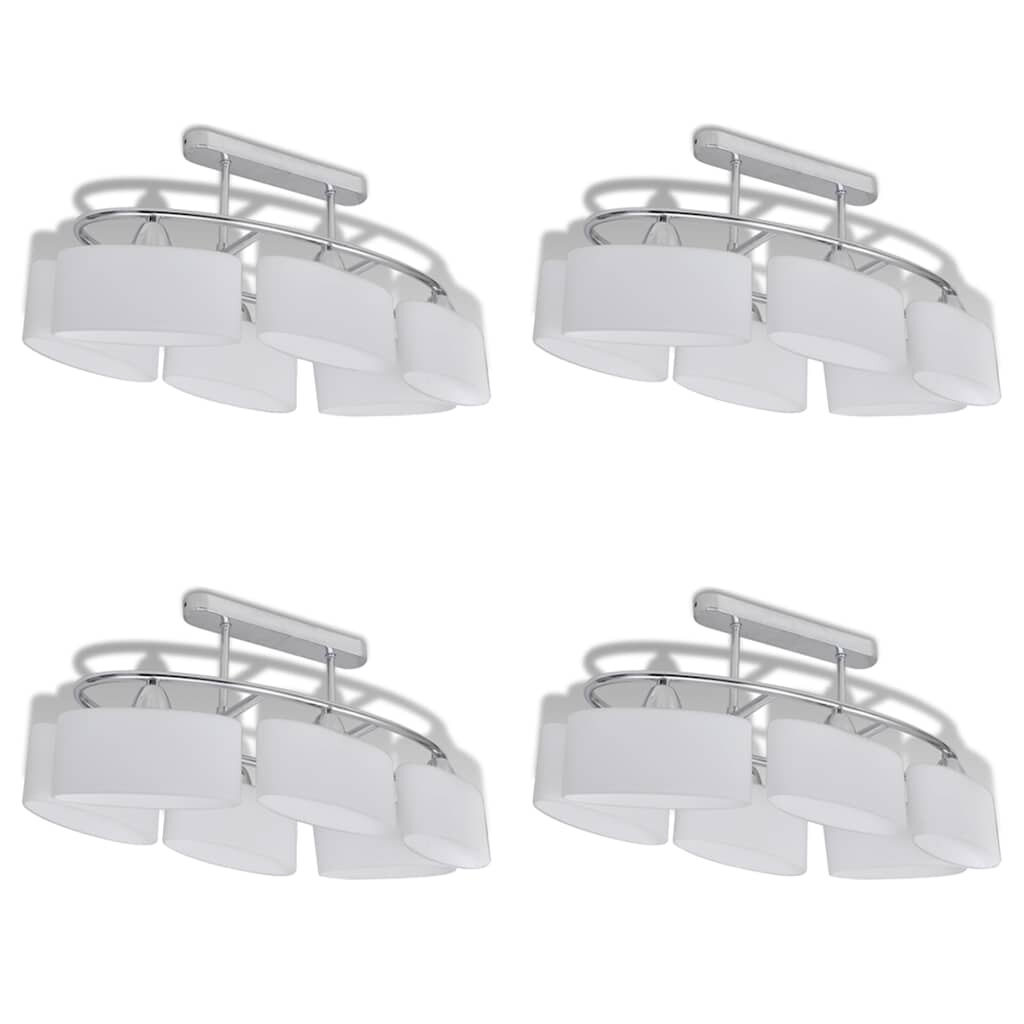 vidaXL Stropná lampa s elipsovými sklenenými tienidlami na 4 ks E14