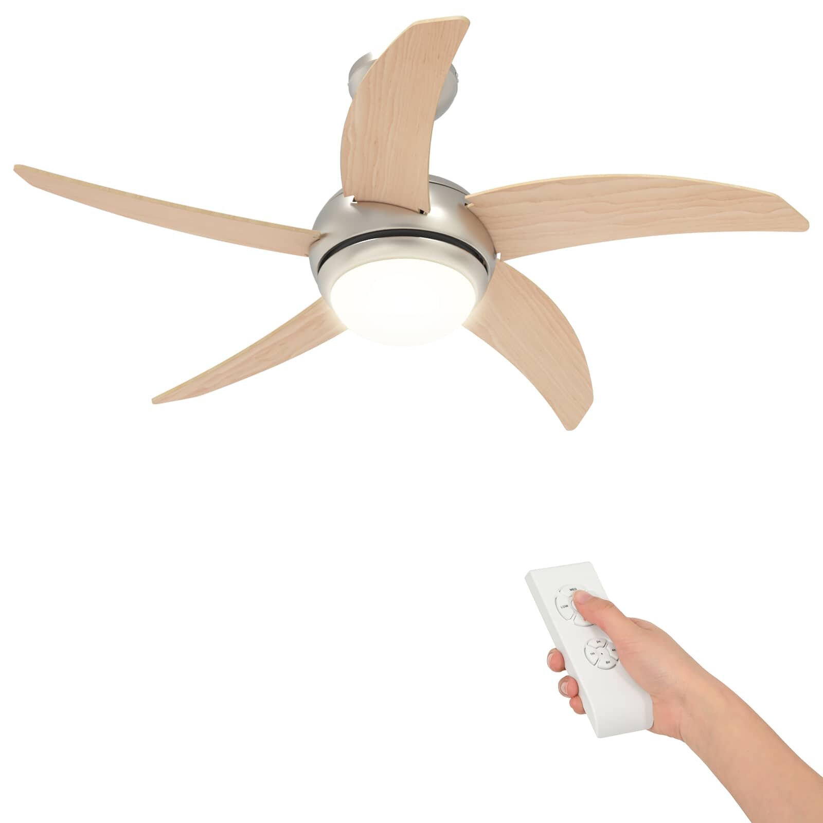 vidaXL Stropný ventilátor s osvetlením a diaľkovým ovládaním Ø 110 cm