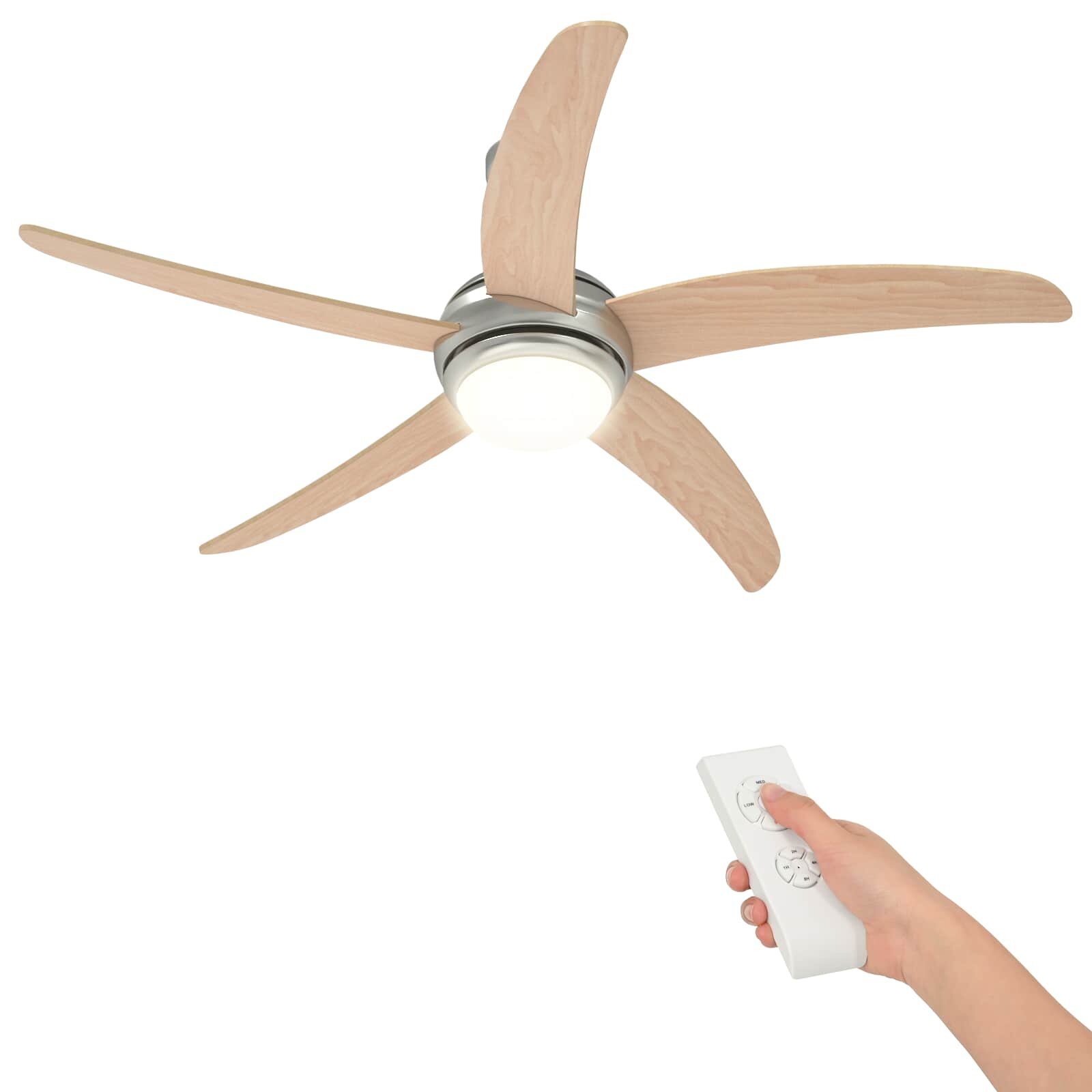 vidaXL Stropný ventilátor s osvetlením a diaľkovým ovládaním Ø 130 cm