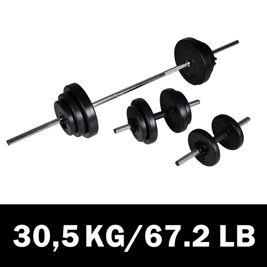 vidaXL Súprava činiek barbell a dumbbell 305 kg