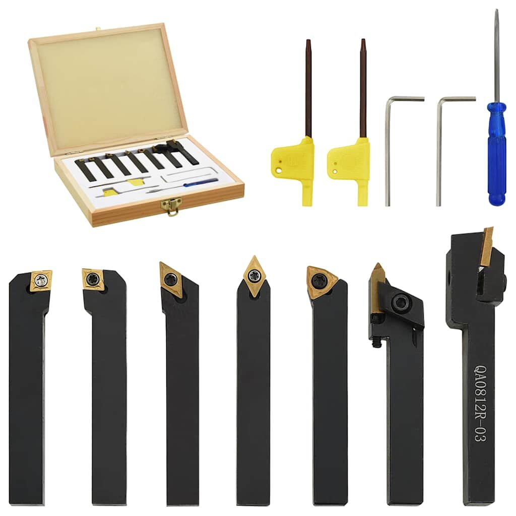 vidaXL Sústružnícke nože vymeniteľné plátky sada 12 ks 8x8 mm 70 mm