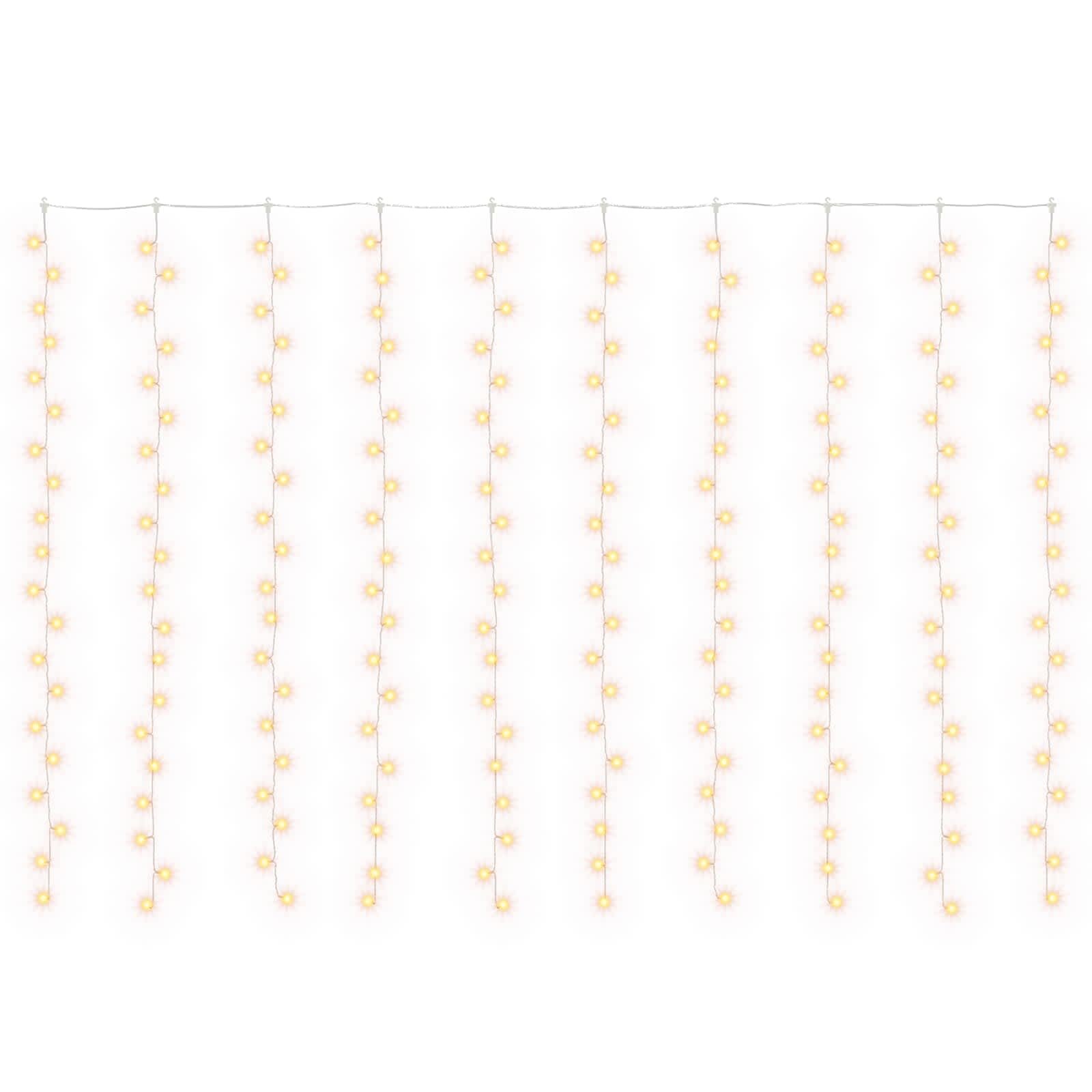 vidaXL Svetelný záves 200 LED Teplá biela 300 x 200 cm