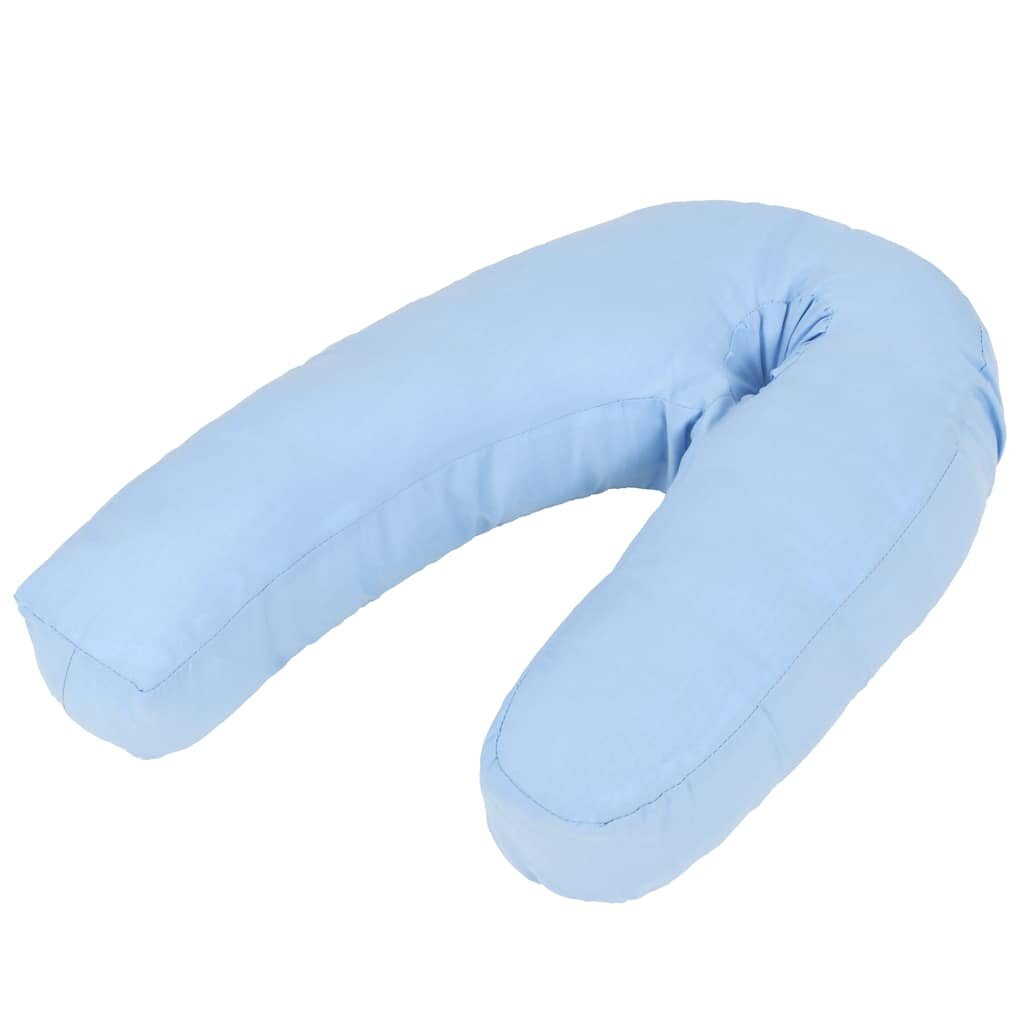 vidaXL Tehotenský vankúš v tvare písmena J 54x(36-43) cm modrý