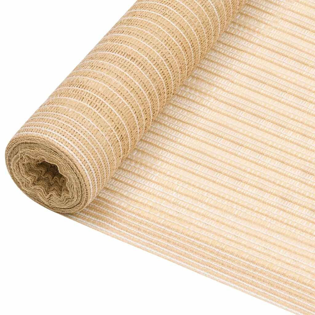 vidaXL Tieniaca sieť béžová 18x50 m HDPE 195 g/m²