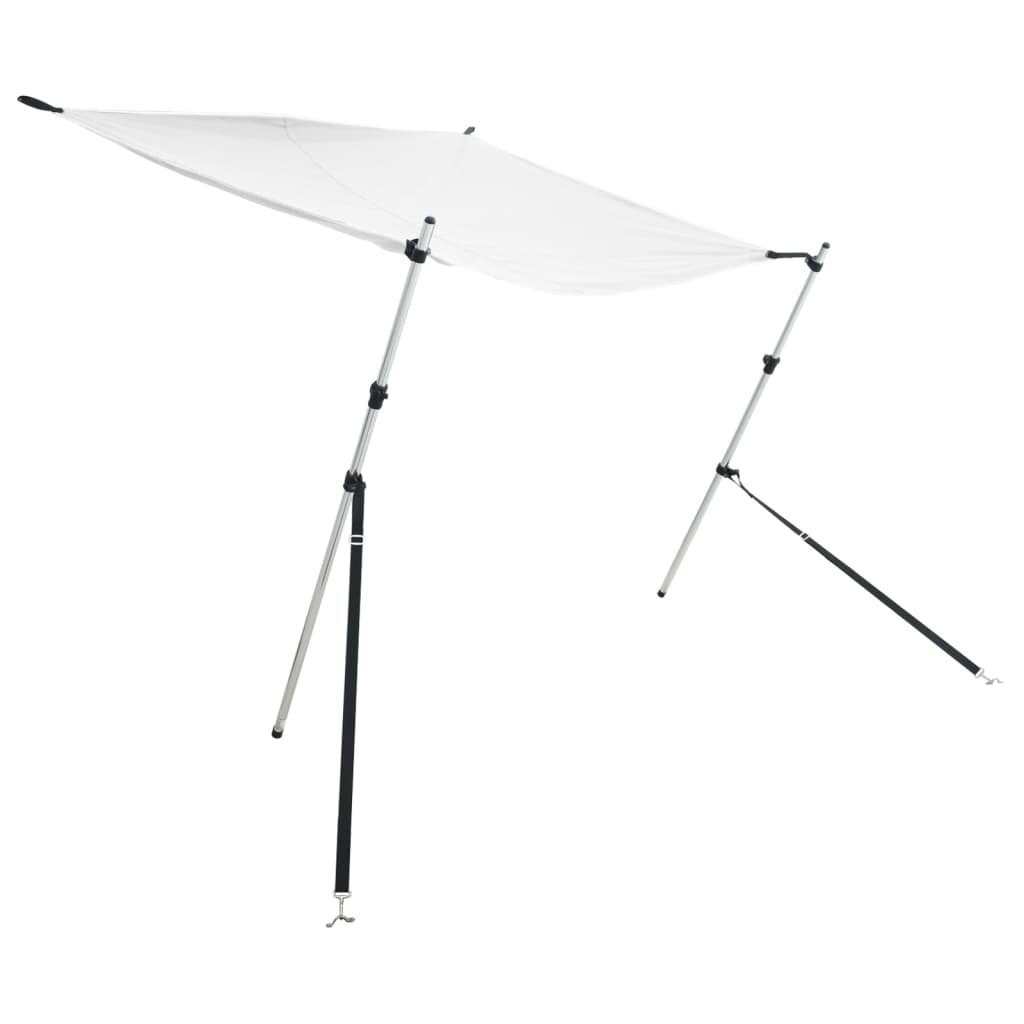 vidaXL Tieniaci nadstavec v tvare T biele 170x208x(115-183) cm