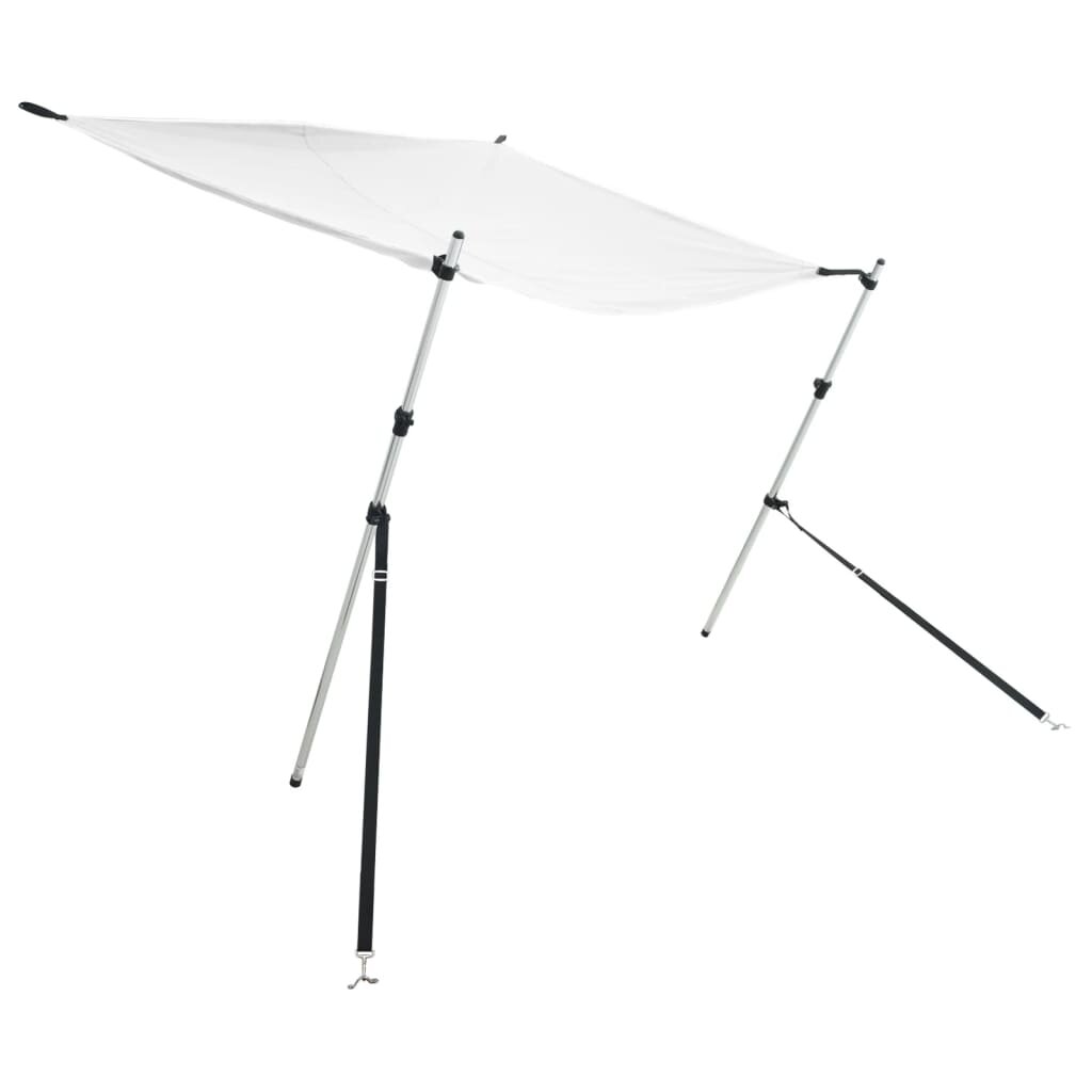 vidaXL Tieniaci nadstavec v tvare T biely 170x170x(115-183) cm