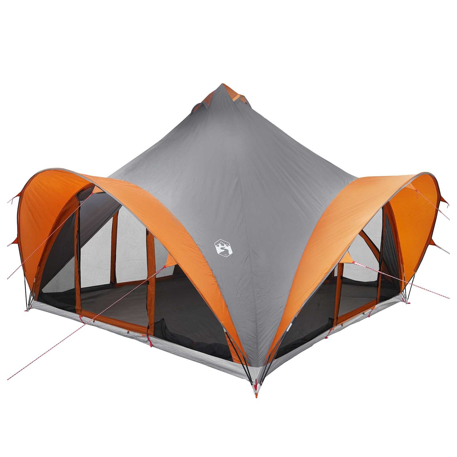 vidaXL Tipi stan 6.0-miestny Šedá a oranžová Polyester a oceľ