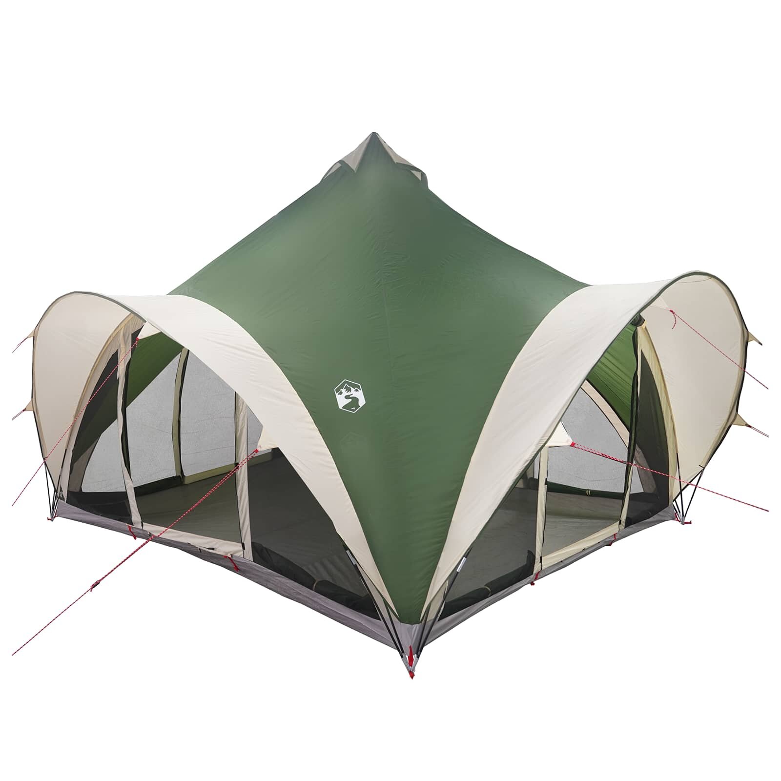 vidaXL Tipi stan 6.0-miestny Zelená Polyester a oceľ