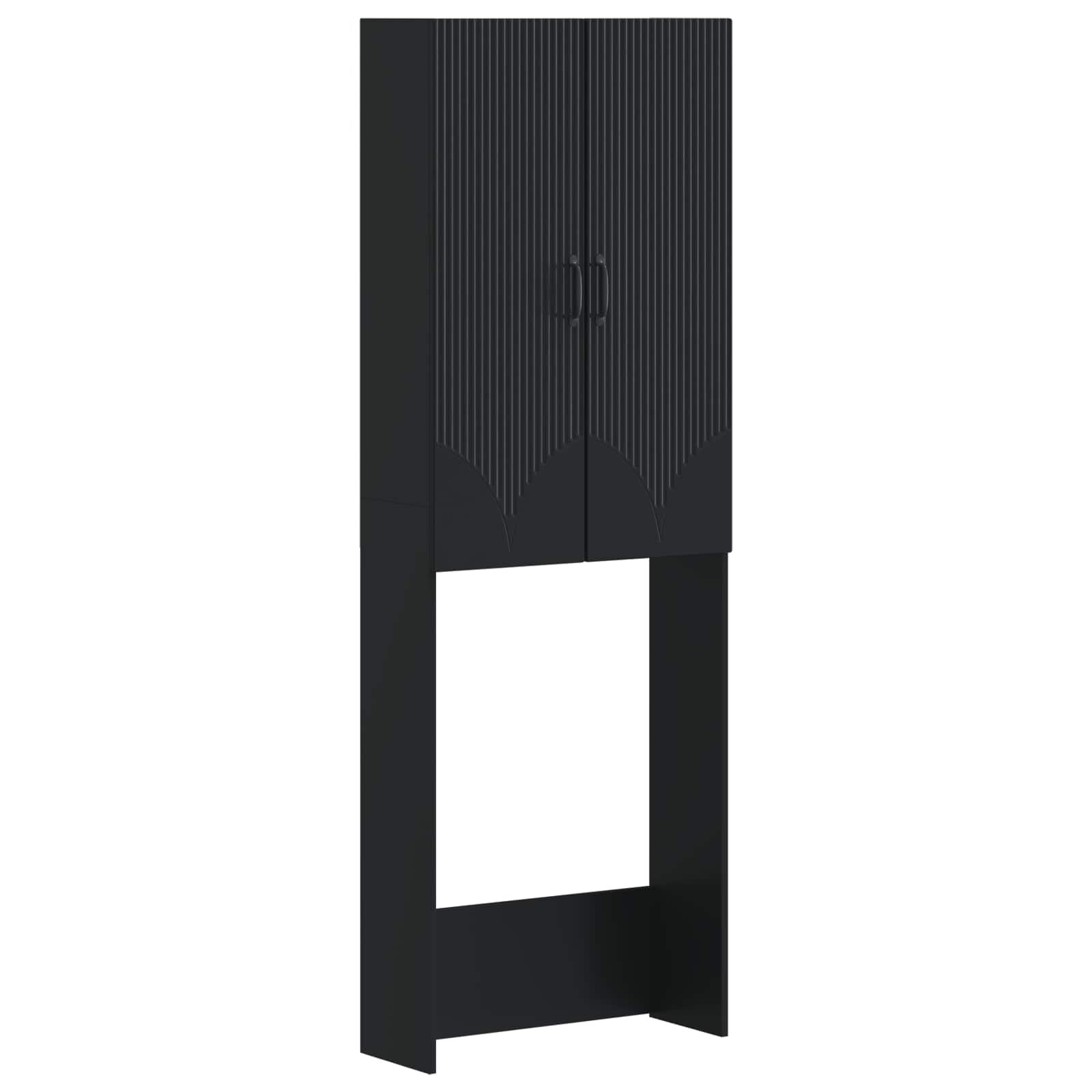 vidaXL Toaletná skriňa HOORN Čierna 66 x 255 x 190 cm