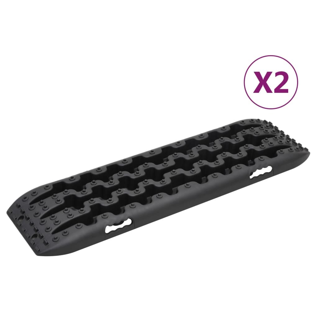 vidaXL Trakčné dosky 2 ks čierne 106x305x7 cm nylon