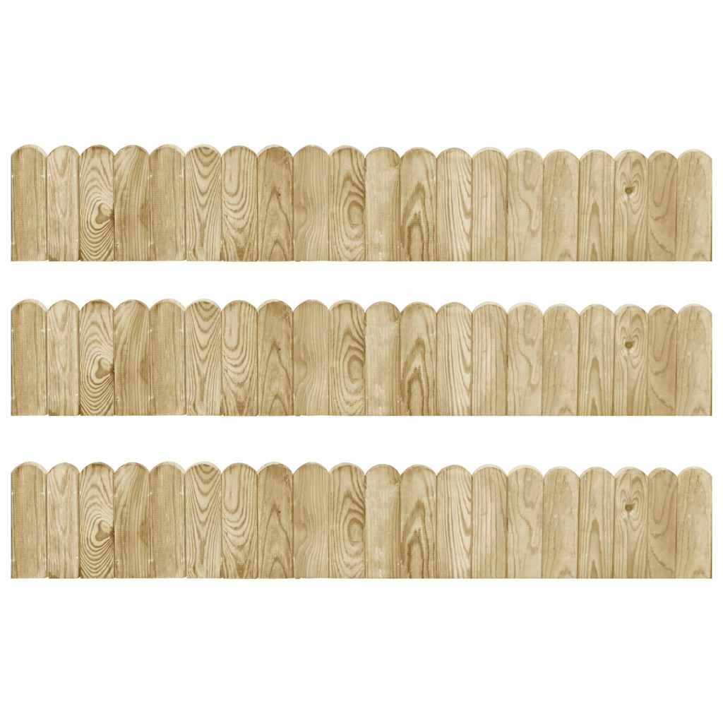 vidaXL Trávnikové lemy 3ks 120 cm impregnované borovicové drevo