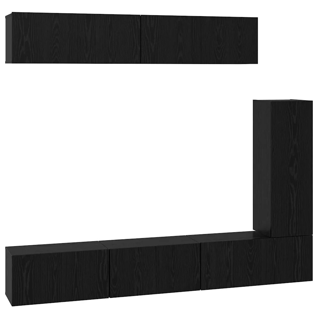 vidaXL TV Cabinet Set 6 ks 305 x 30 x 90 cm Čierny dub