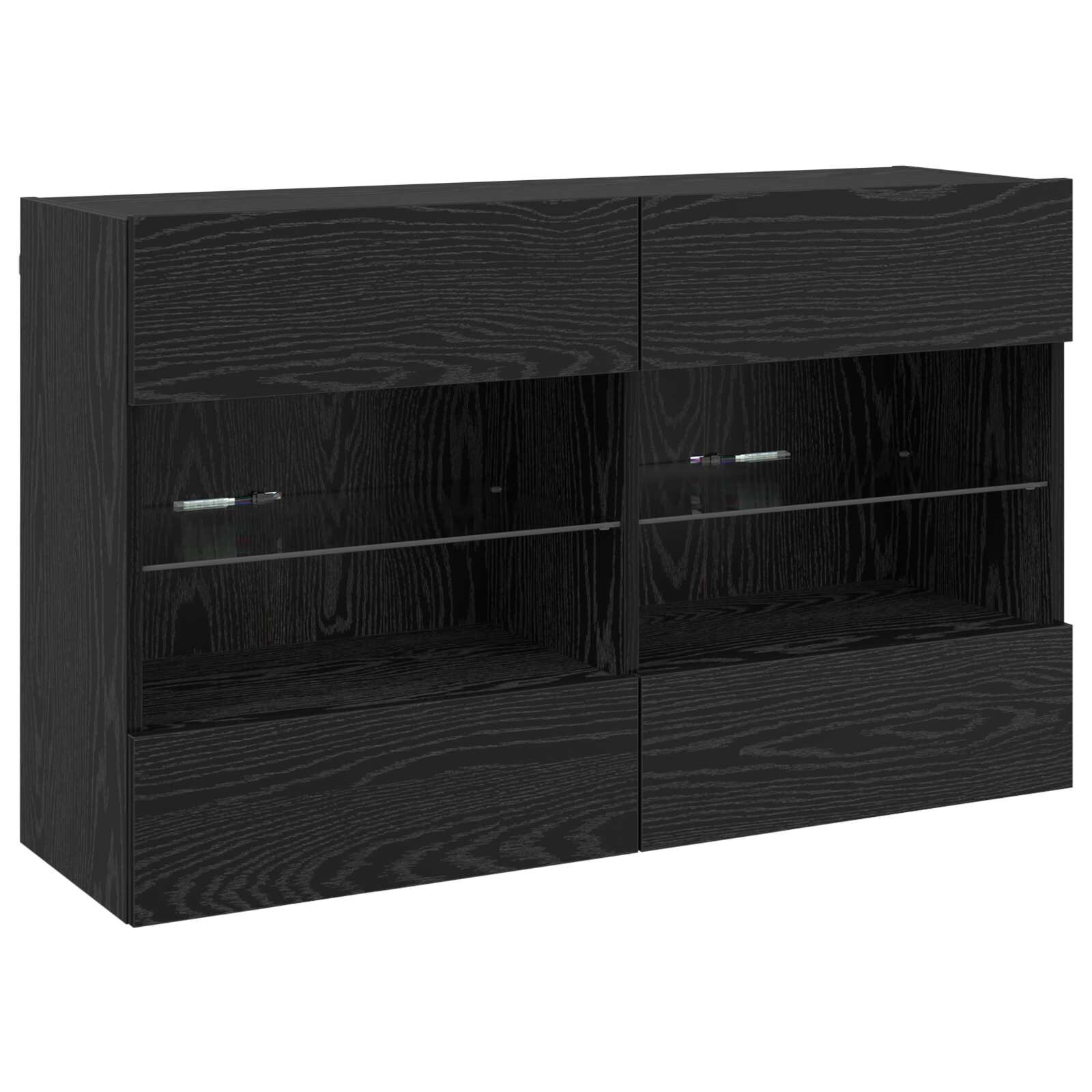 vidaXL TV nástenná skriňa 985 x 30 x 605 cm Čierny dub