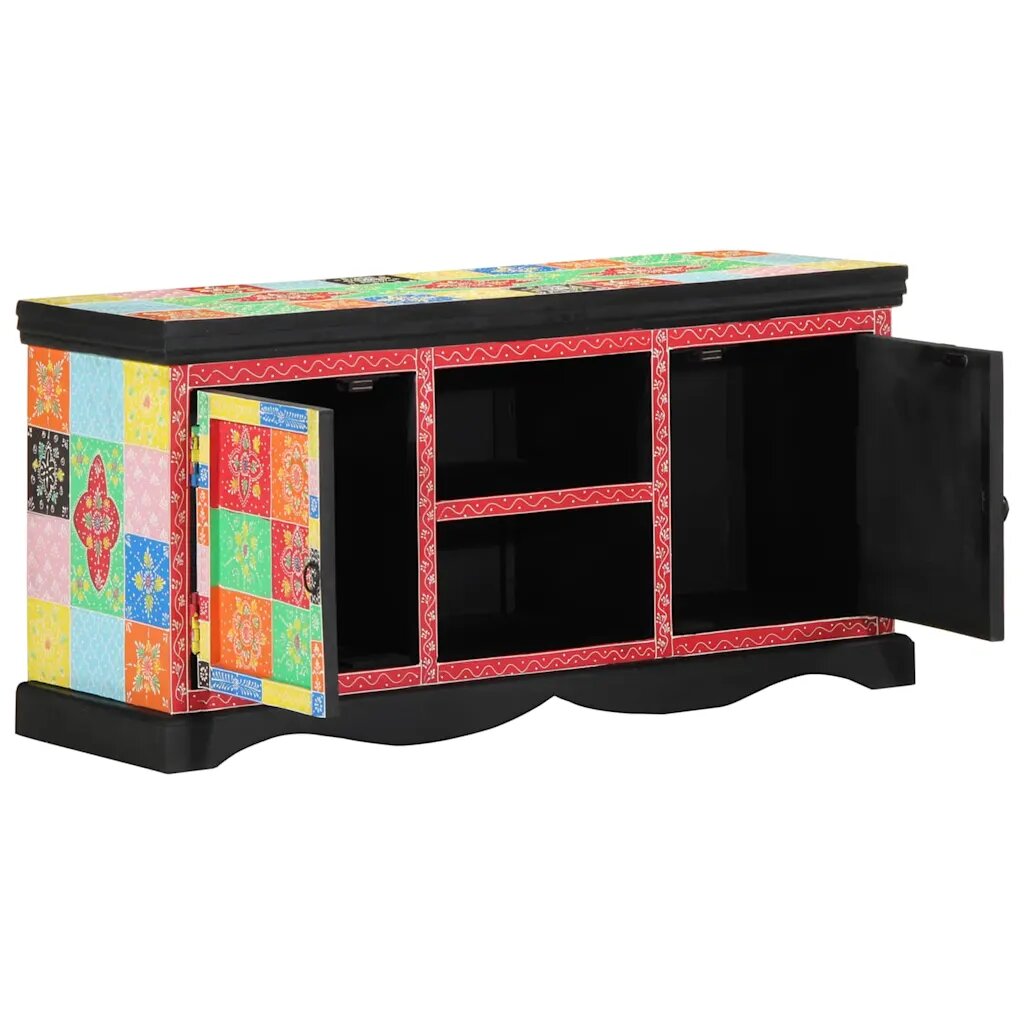 vidaXL TV skrinka 100 x 35 x 50 cm Viacfarebný Masívne mango drevo