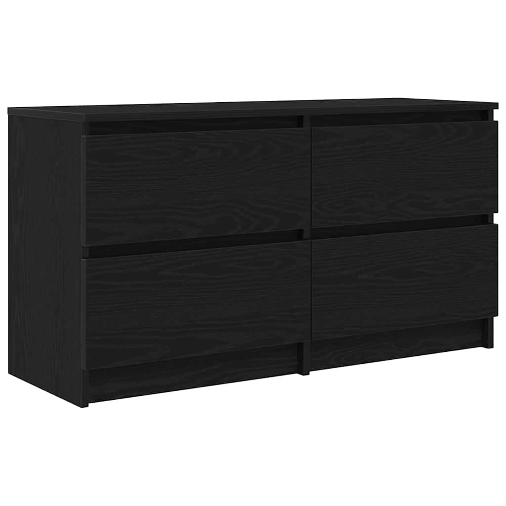 vidaXL TV Skrinka Čierna 100x35x54 cm Upravené drevo