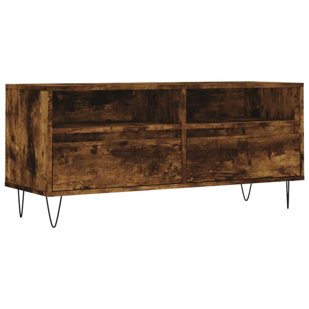vidaXL TV skrinka dymový dub 100x345x445 cm kompozitné drevo