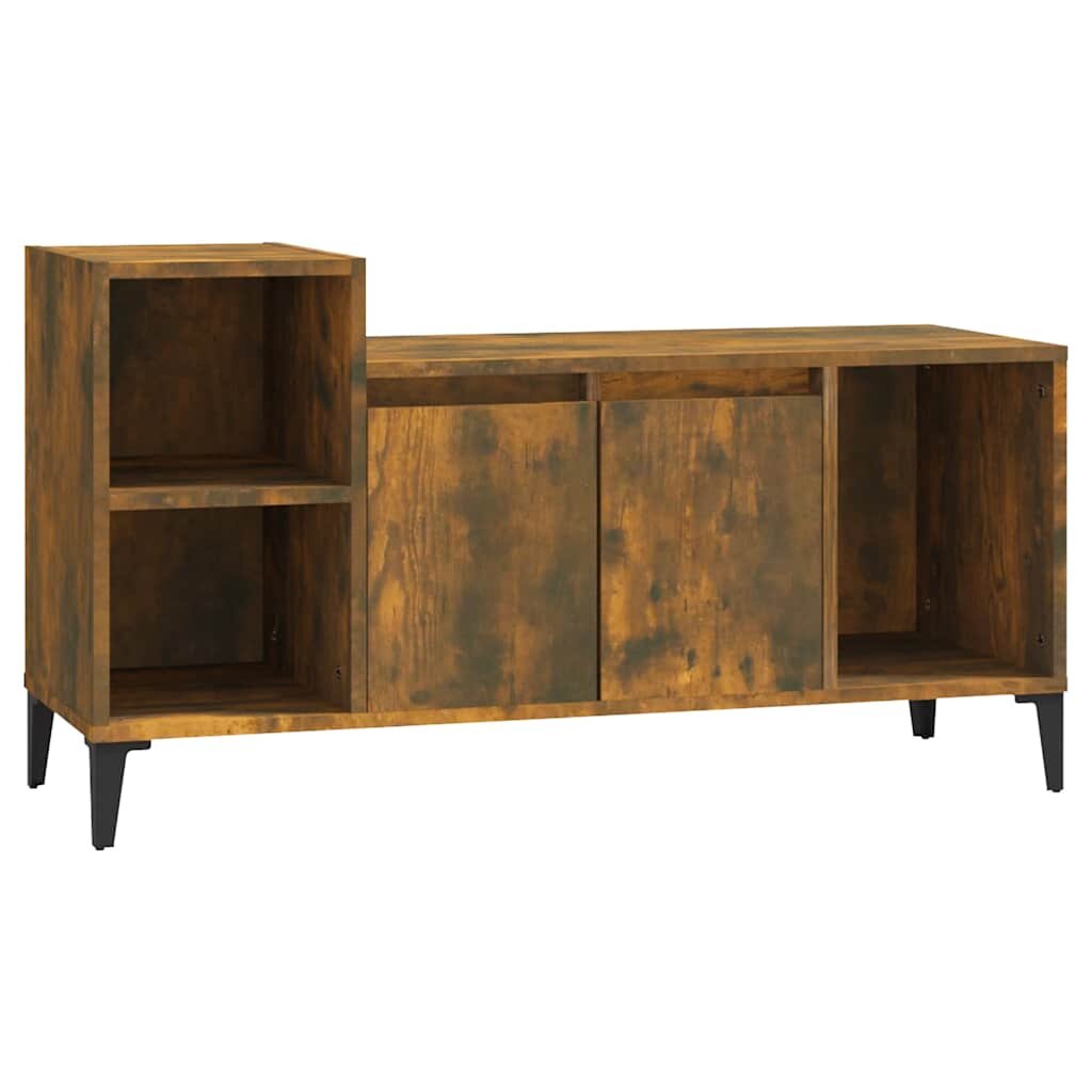 vidaXL TV skrinka dymový dub 100x35x55 cm spracované drevo