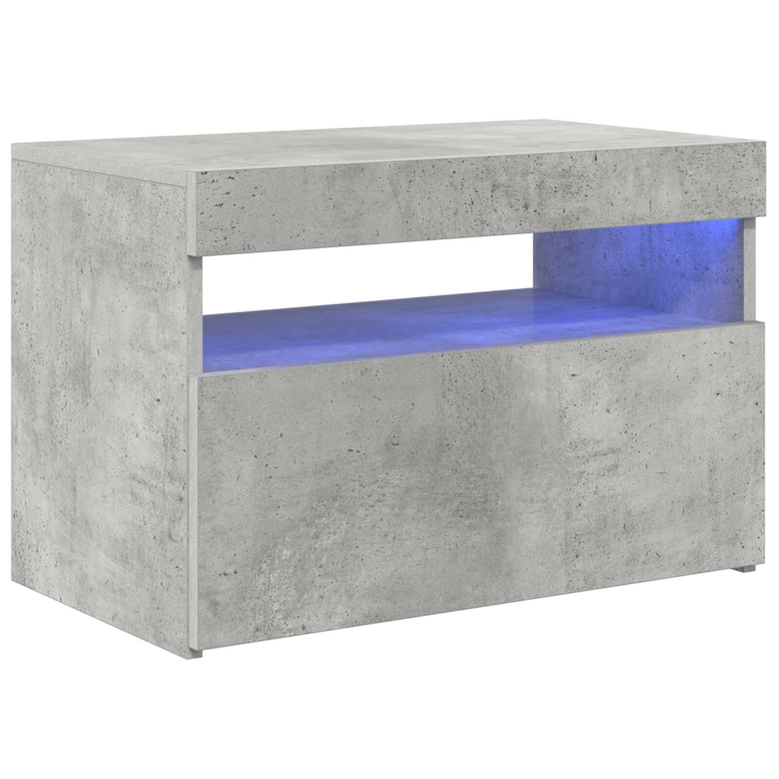 vidaXL TV skrinka s LED svetlami betónovo-sivá 60x35x40 cm