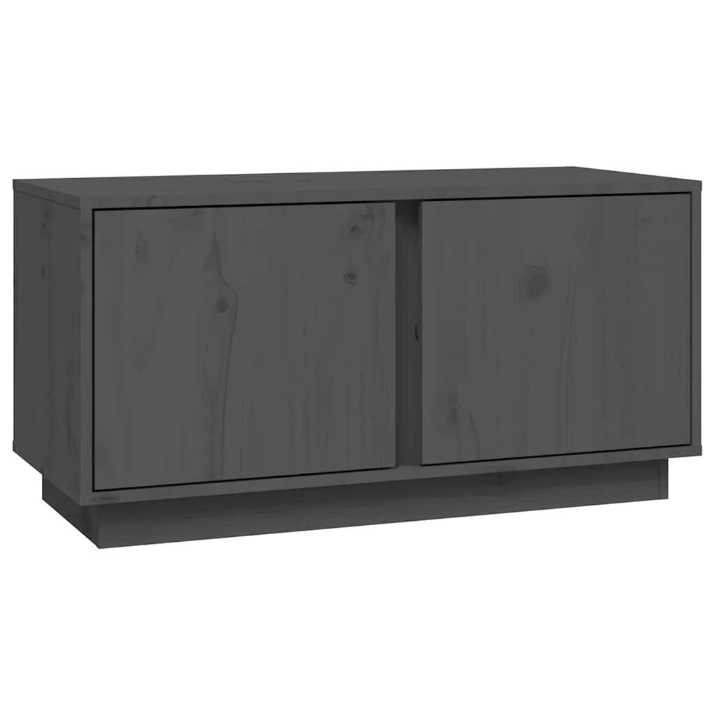 vidaXL TV skrinka sivá 80x35x405 cm masívna borovica