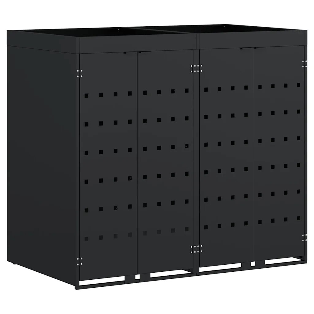 vidaXL Úložisko na 2 koše Wheelie Čierna 136 x 775 x 1215 cm