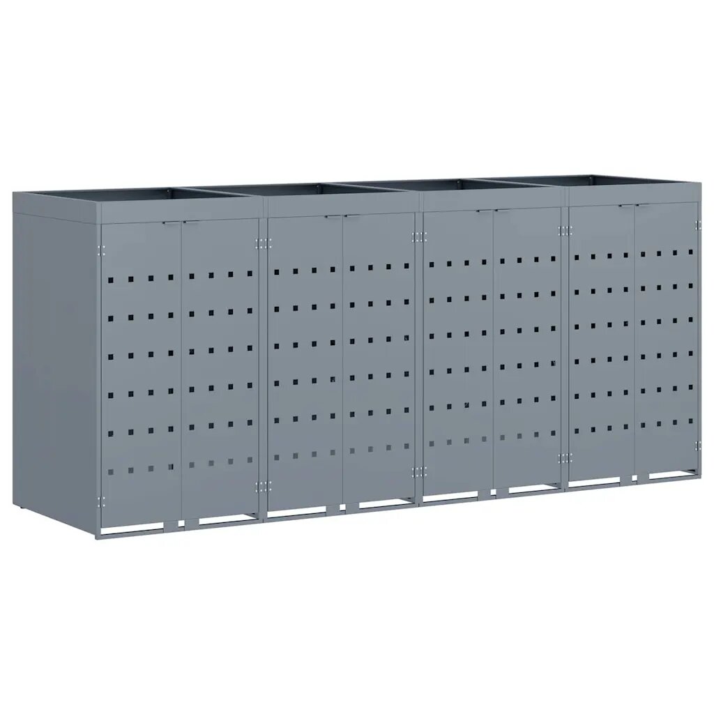 vidaXL Úložisko na 4 koše Wheelie Svetlosivá 272 x 775 x 1215 cm