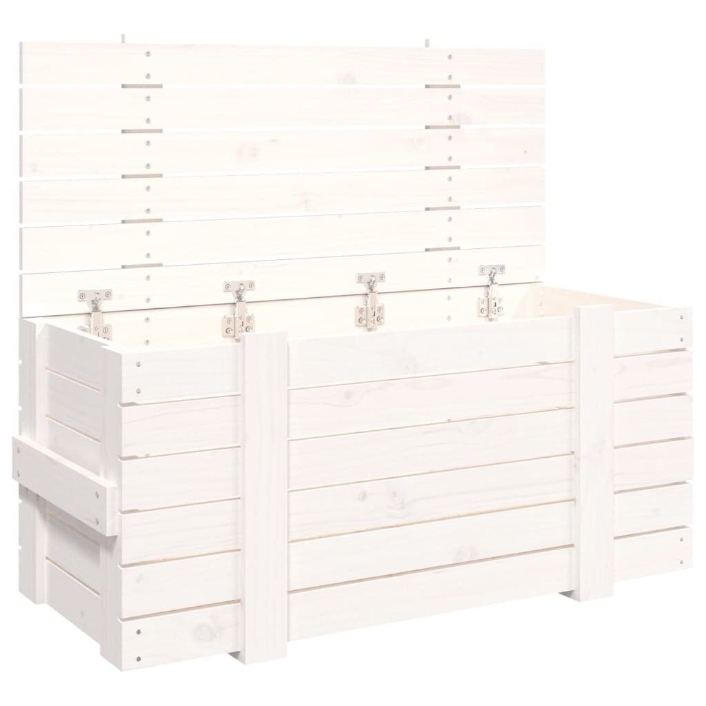 vidaXL Úložný box biely 91x405x42 cm masívna borovica