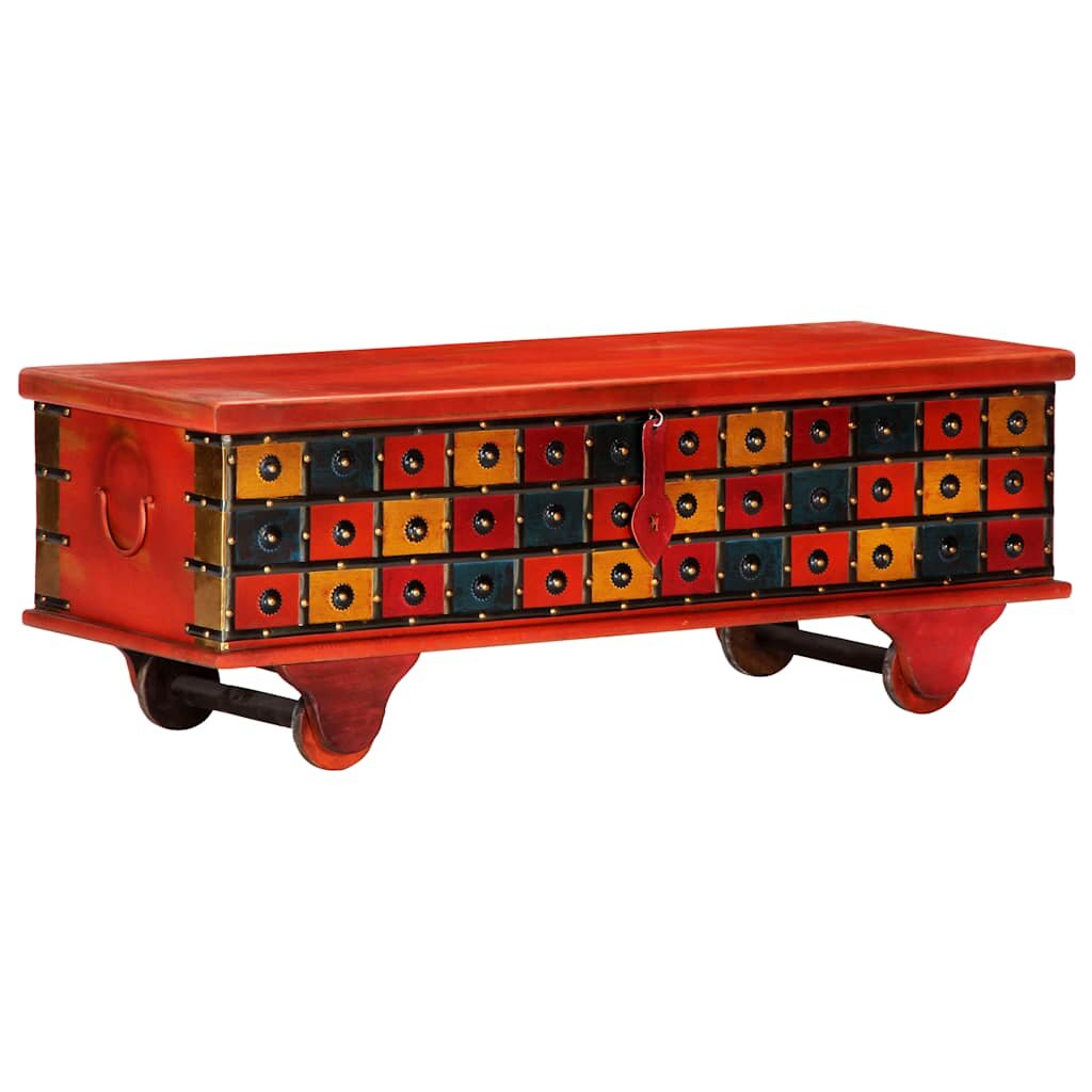 vidaXL Úložný box červený 110x40x40 cm akáciový masív