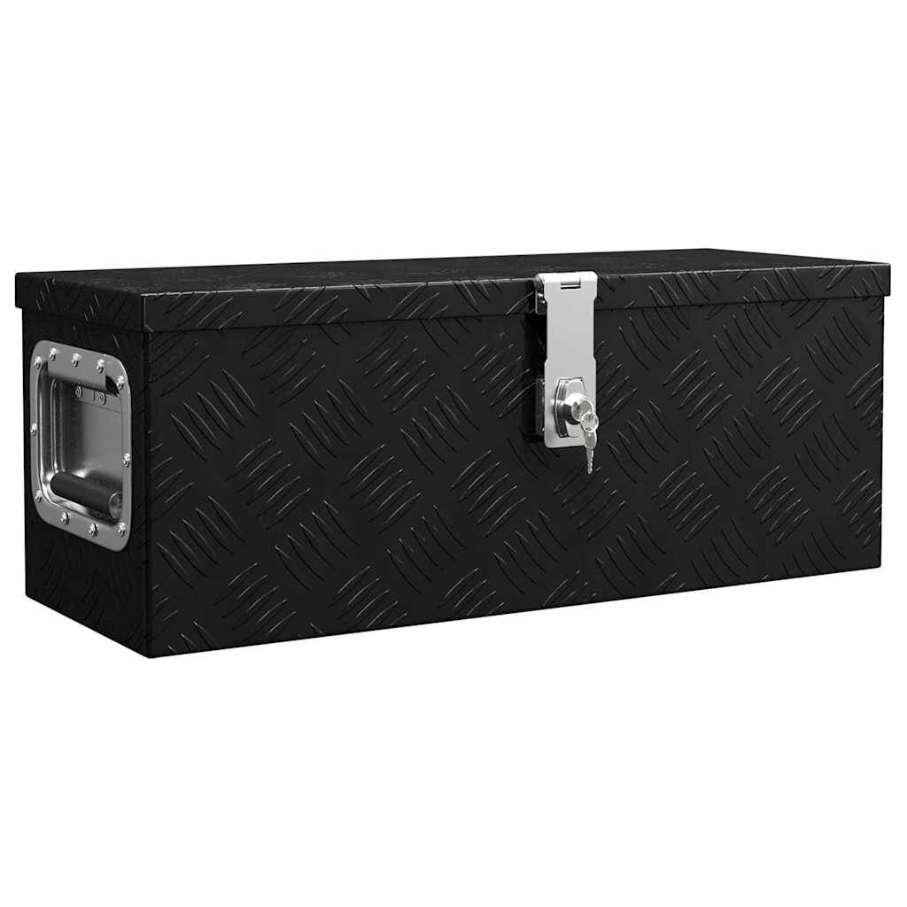 vidaXL Úložný box čierny 60x235x23 cm hliník