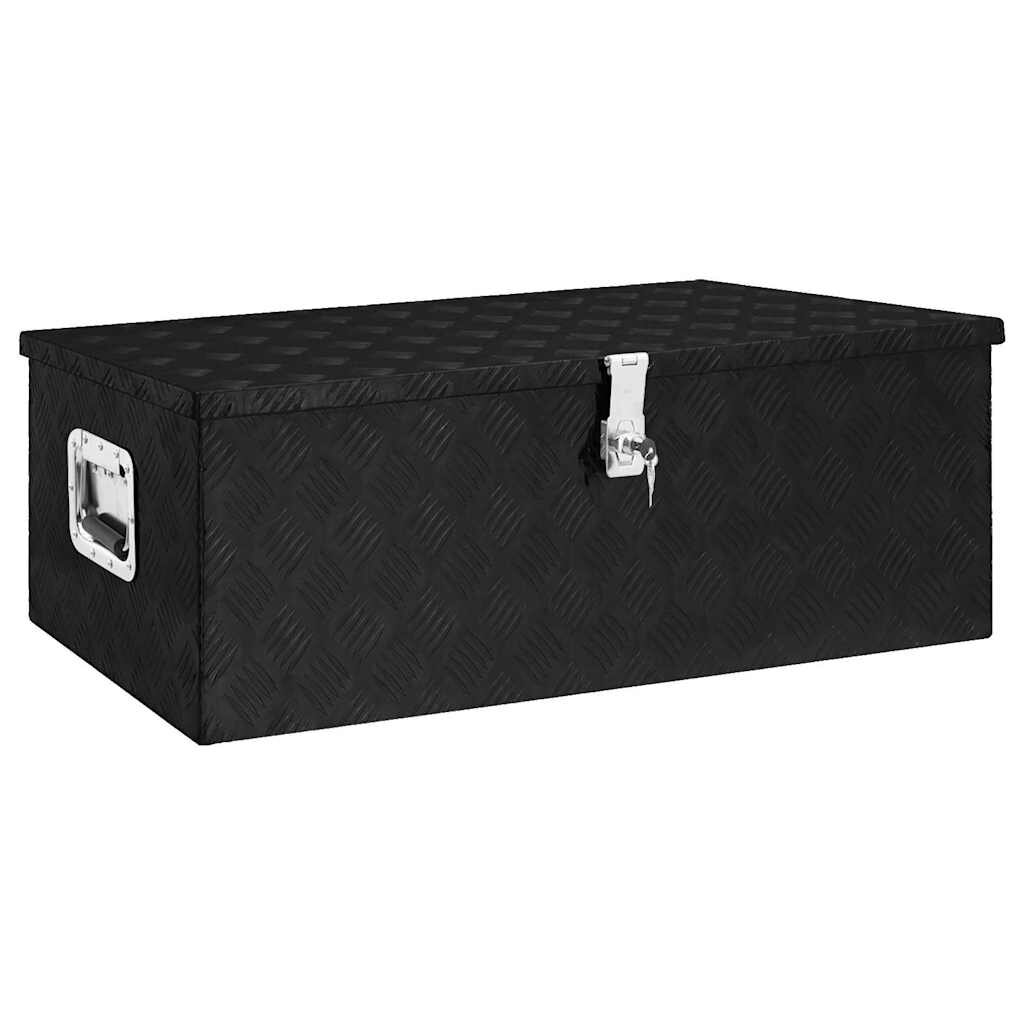 vidaXL Úložný box čierny 90x47x355 cm hliníkový