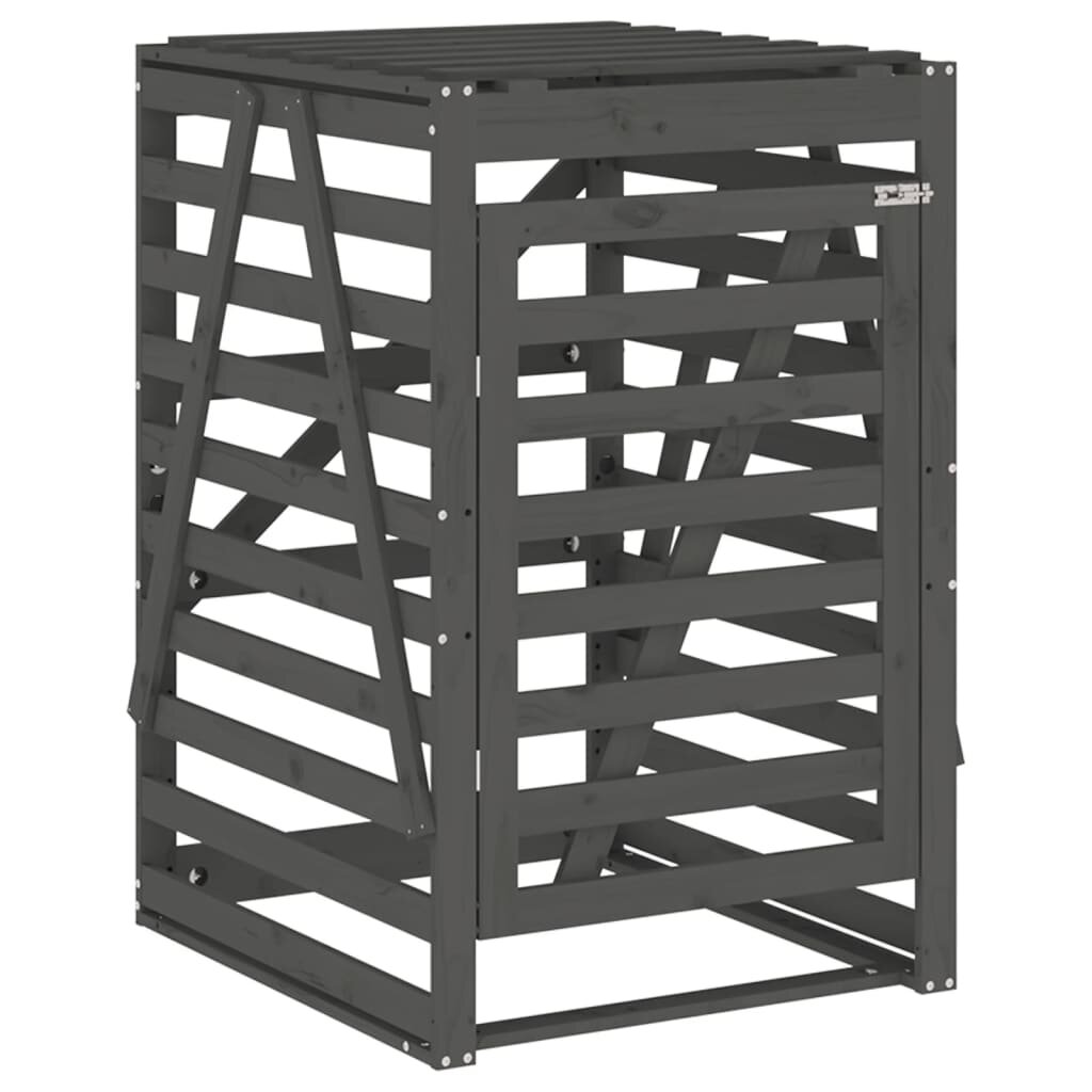 vidaXL Úložný box pre odpadkový kôš sivý 84x90x1285cm masív. borovica