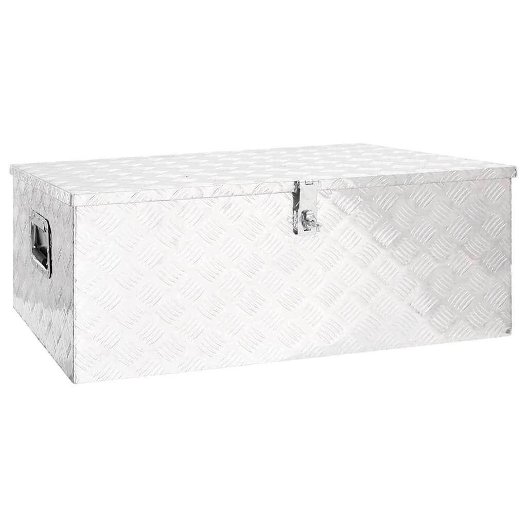 vidaXL Úložný box strieborný 100x55x37 cm hliník