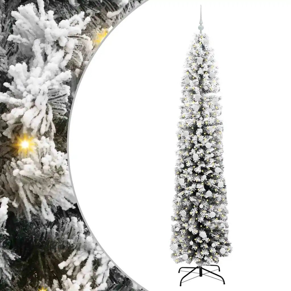 vidaXL Umelý vianočný stromček Zelená 240 cm PVC oceľ a plast