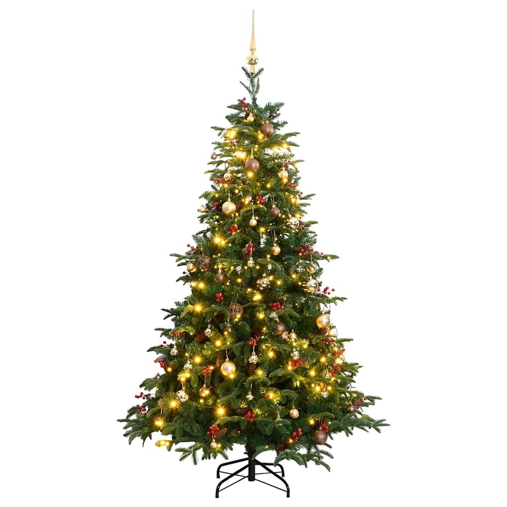 vidaXL Umelý výklopný vianočný stromček 300 LED a sada gúľ 240 cm