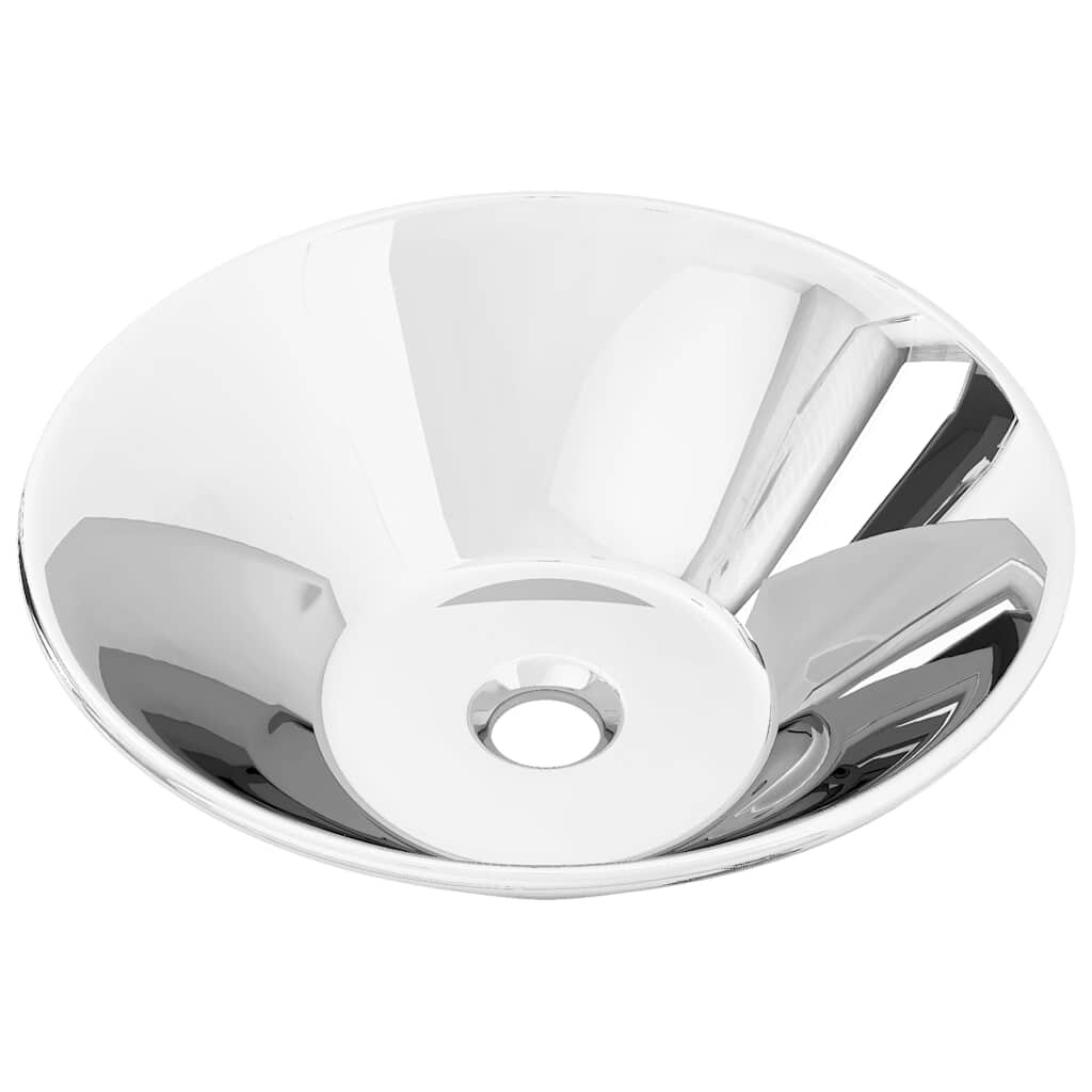 vidaXL Umývadlo 42x14 cm keramické strieborné