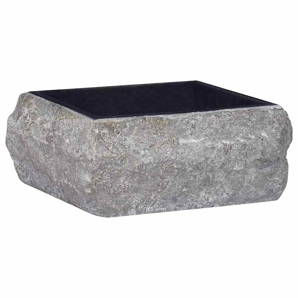vidaXL Umývadlo čierne 30x30x13 cm mramor