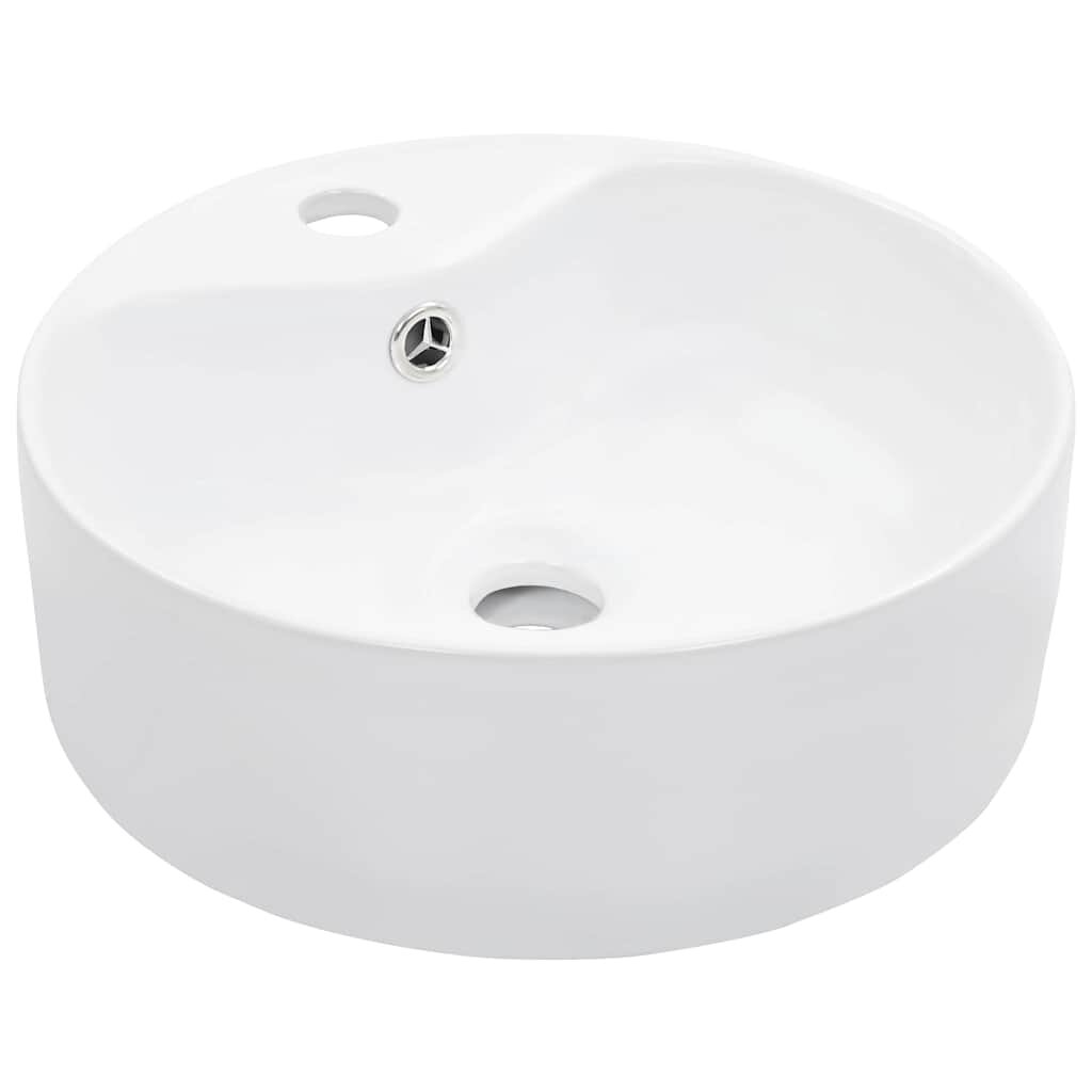 vidaXL Umývadlo s prepadom 36x13 cm keramické biele