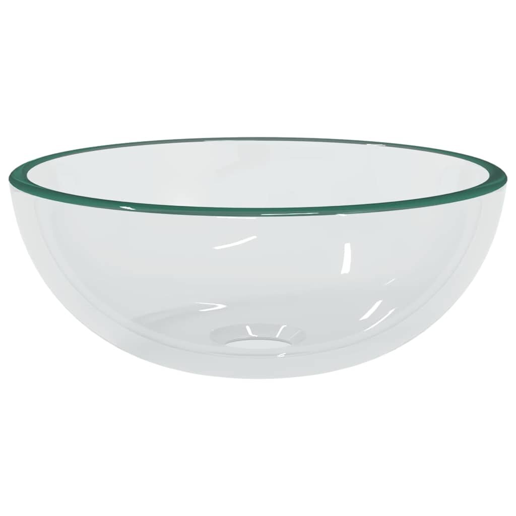 vidaXL Umývadlo tvrdené sklo 30x12 cm priehľadné