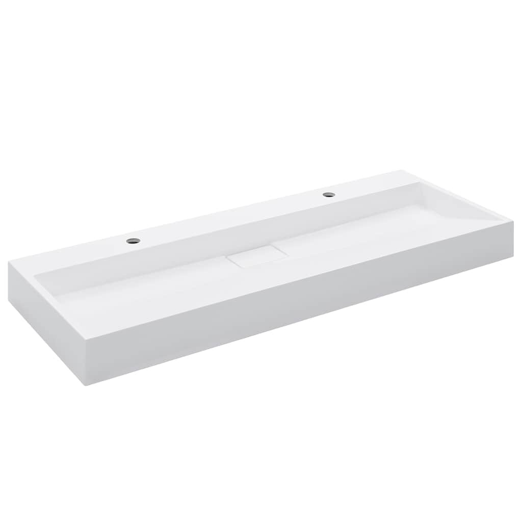 vidaXL Umývadlo z minerálneho/mramoroveho odliatku 120x46x11 cm biele