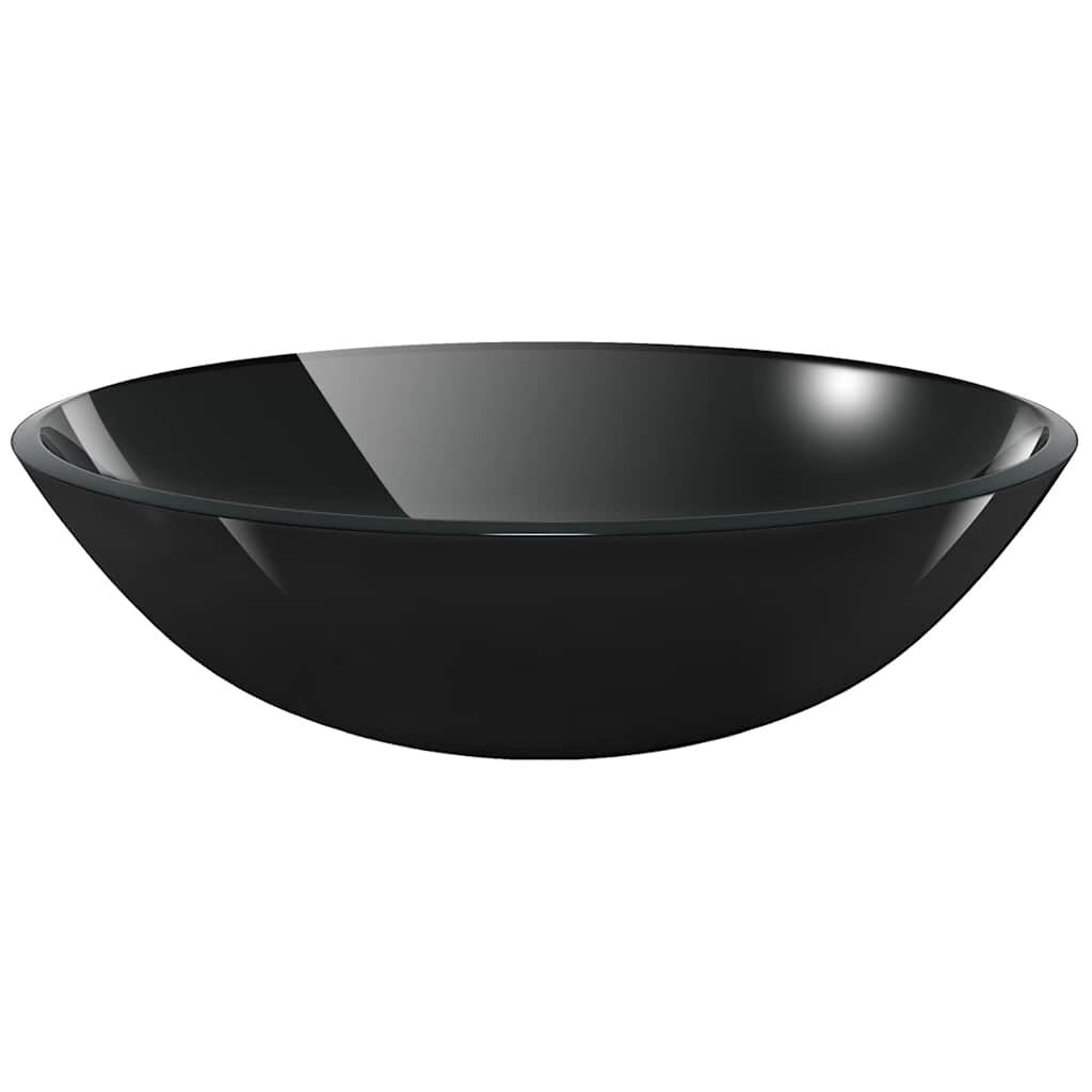 vidaXL Umývadlo z tvrdeného skla 42 cm čierne