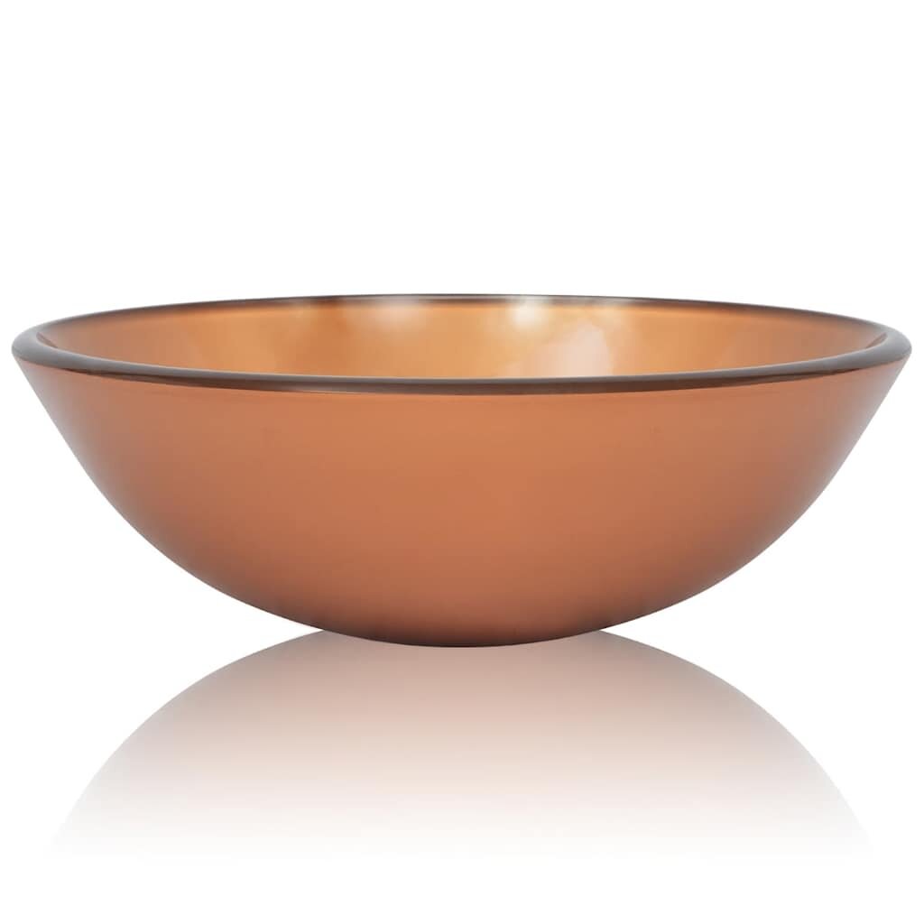 vidaXL Umývadlo z tvrdeného skla 42 cm hnedé